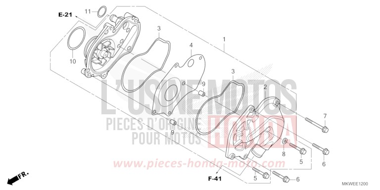 POMPE A EAU de NC750X "Méca" MAT PEARL GLARE WHITE (NHB54) 2025